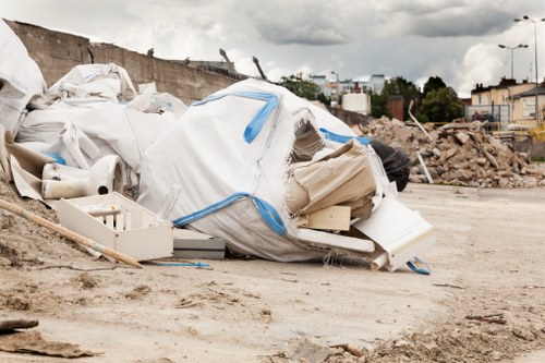 Construction site with cleared waste area in Wembley