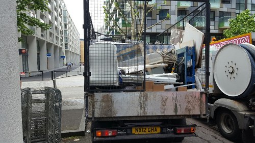 Recycling center handling unwanted furniture